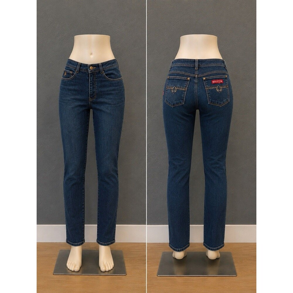 Vintage Braxton Stretch Jeans Mid Rise Straight Leg Denim Size 5 Western Retro